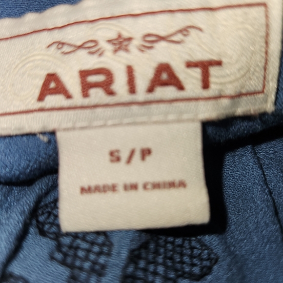 Ariat Tribal Tunic Size S Blue Embroidery & Beading High Low Peasant Bohemian - Picture 10 of 15